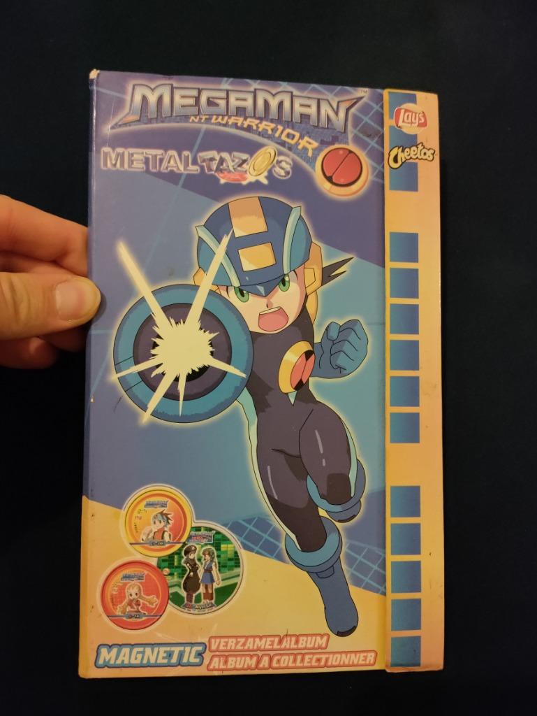 Megaman Metal Tazos set magnétique de pogs presque complet, Verzamelen, Ophalen of Verzenden, Cheetos 24 Game, Met verzamelmap(pen)