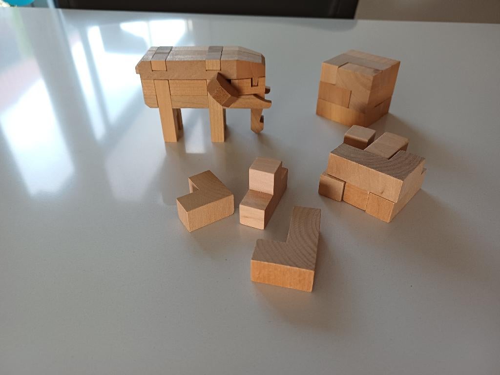 3D houten breinpuzzels, Hobby en Vrije tijd, Denksport en Puzzels, Ophalen of Verzenden, Zo goed als nieuw, Rubik's of 3D-puzzel