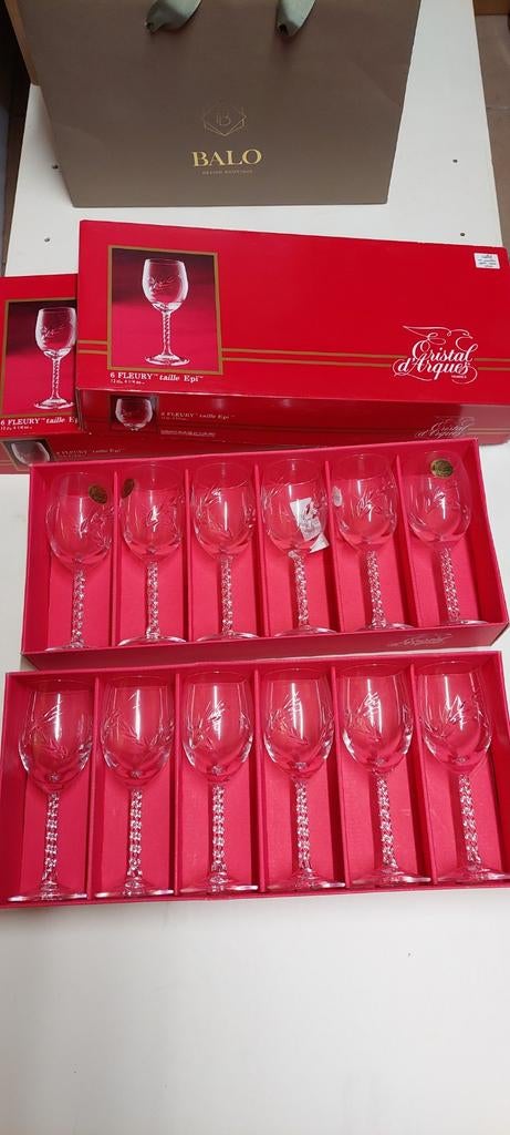 12 verres à porto/vin blanc Cristal d'Arques, Enlèvement ou Envoi