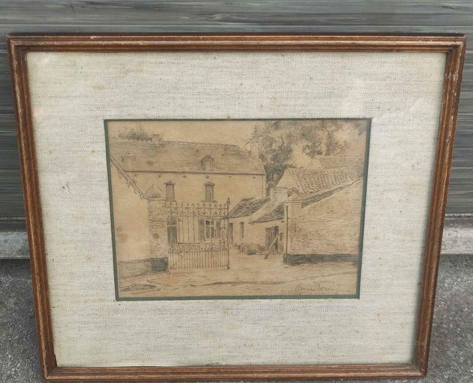 Dessin maison signe Oswald poreau, Enlèvement ou Envoi