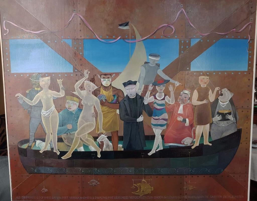 Frans Van Loock peint à l'huile sur toile., Enlèvement