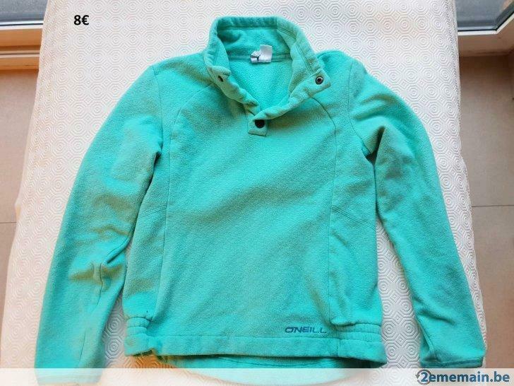 Polar fille O'neill turquoise taille 140 cm, Ophalen of Verzenden, Gebruikt, Meisje, Trui of Vest