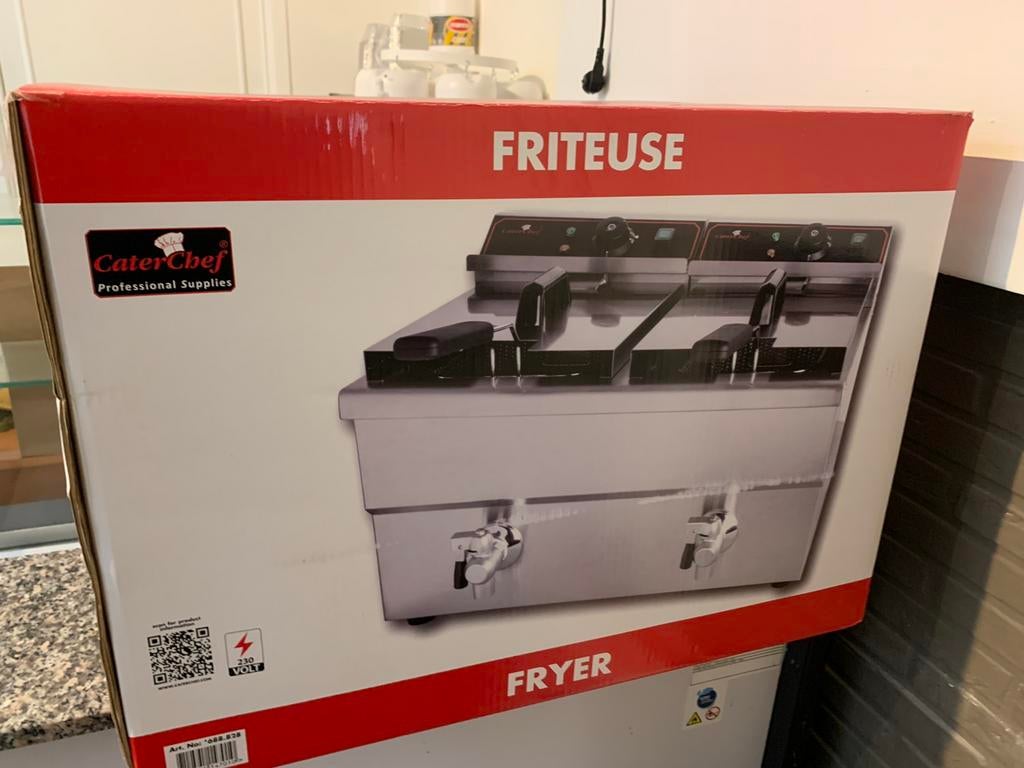 Caterchef Friteuse 8L+8L NIEUW in doos., Ophalen, Nieuw in verpakking, Fornuis, Frituur en Grillen
