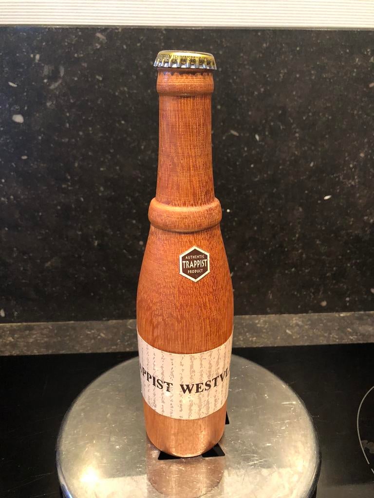 trappist westvleteren houten fles, Verzamelen, Biermerken, Ophalen of Verzenden, Gebruikt, Flesje(s), Overige merken