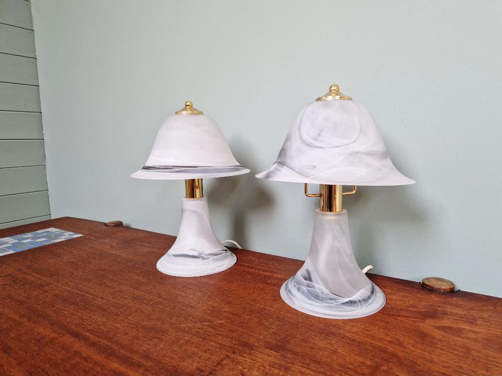 Duo champignonlampen in Murano-glas, 1970-80, Ophalen of Verzenden
