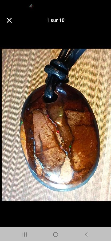 Pendentif avec opale boulder d'Australie, Neuf, Pierre ou Minéral, Enlèvement ou Envoi, Brun