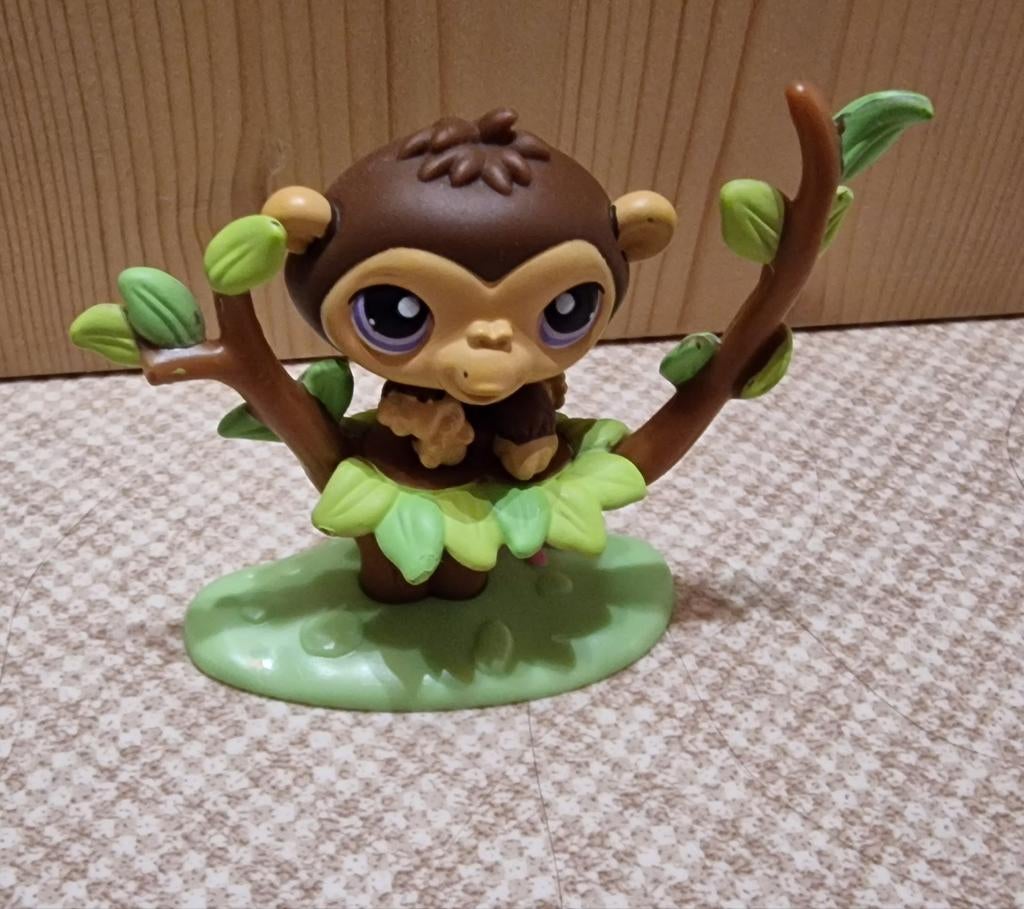 Vintage Littlest Pet Shop (LPS) Aapje met Klimtak – Uniek, Enlèvement ou Envoi, Utilisé