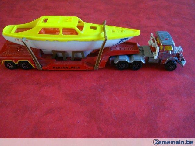 Camion-Remorque Bateaux. Marque: "Majorette Vintage"., Enlèvement ou Envoi, Utilisé, Camion