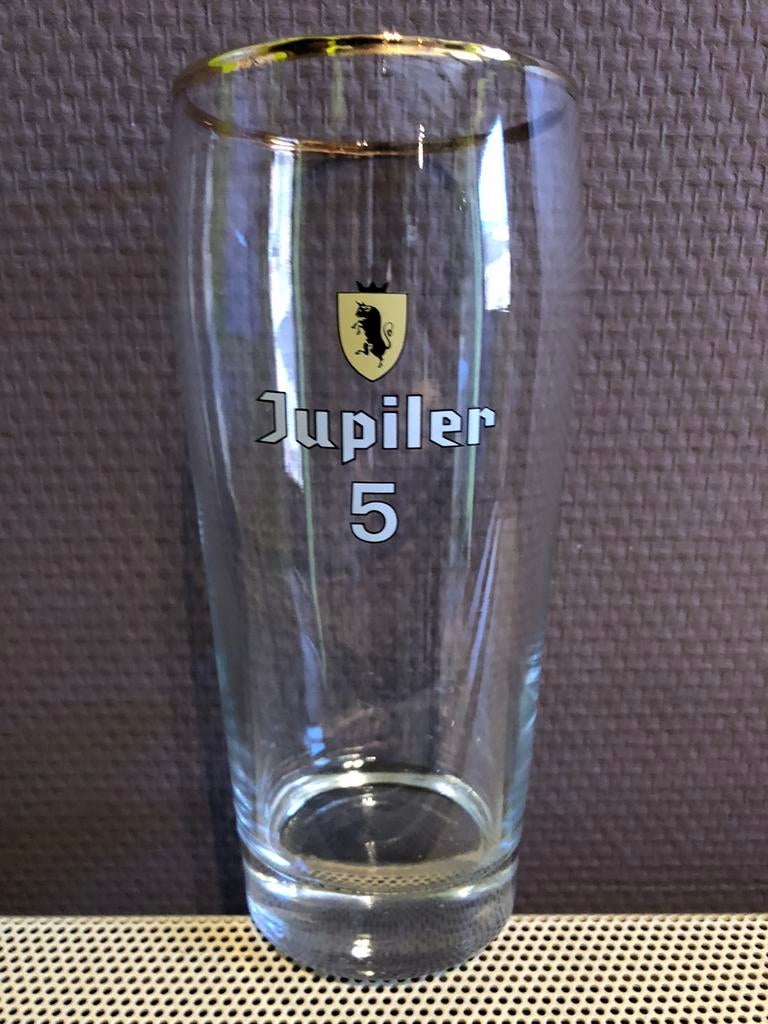 Oud glas JUPILER 5 halve liter, Ophalen of Verzenden, Zo goed als nieuw, Glas of Glazen, Jupiler