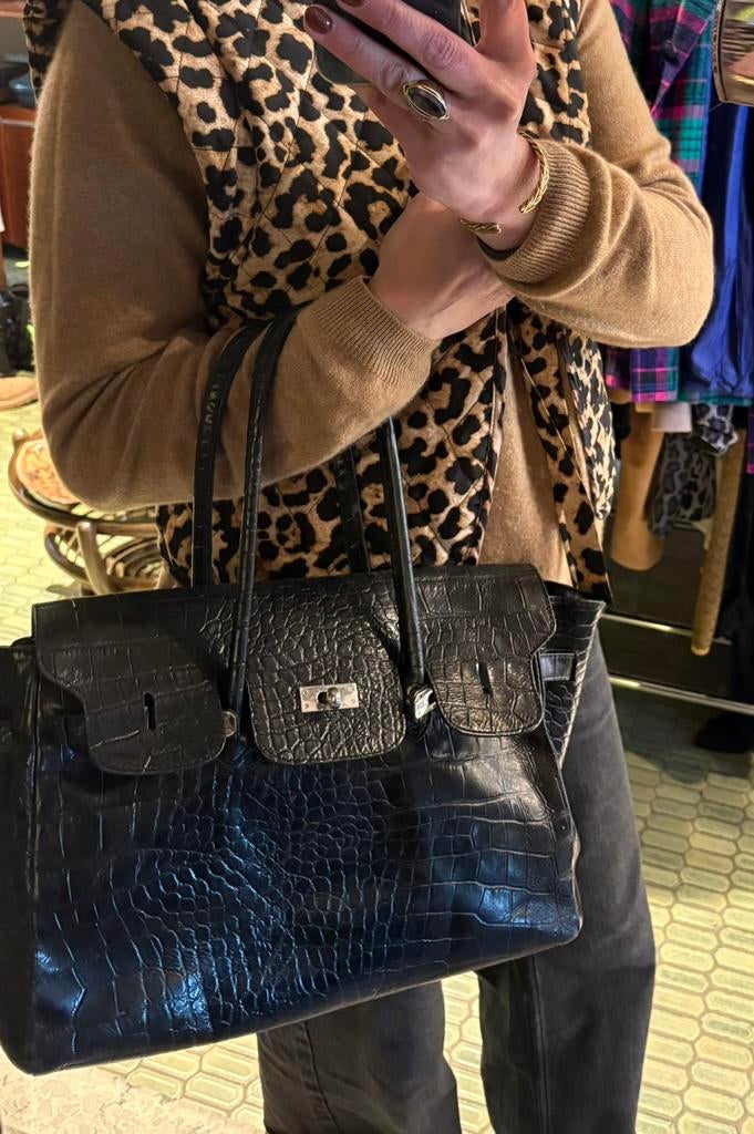 Vintage croco tas, Enlèvement ou Envoi, Comme neuf