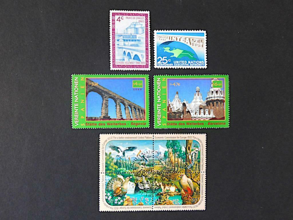 Nations Unies : 8 timbres des Nations Unies, Enlèvement ou Envoi, Non oblitéré, Autres thèmes
