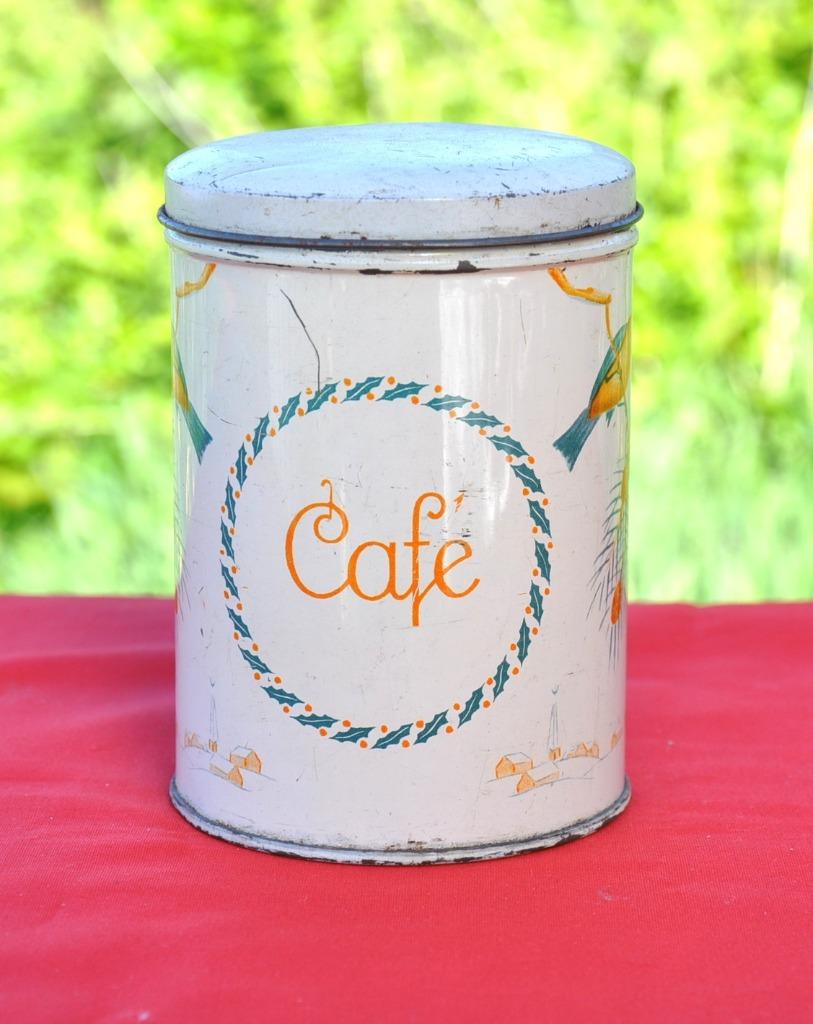 boite en fer vintage cafe decor oiseau, Enlèvement ou Envoi, Utilisé, Café