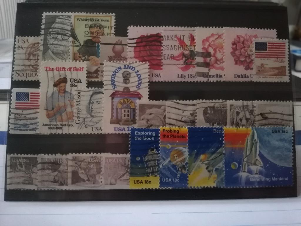 Veel gebruikte postzegels U.S.A, Ophalen of Verzenden, Gestempeld