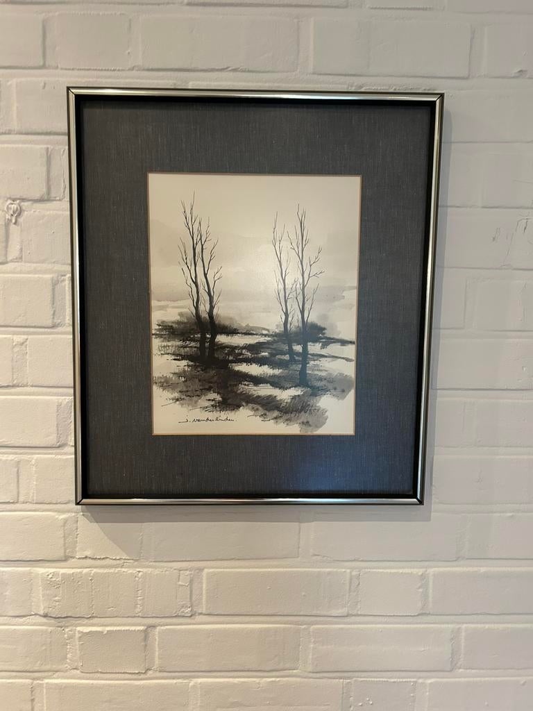 Aquarel J.Vanderlinden. Gesigneerd, Antiquités & Art, Enlèvement ou Envoi
