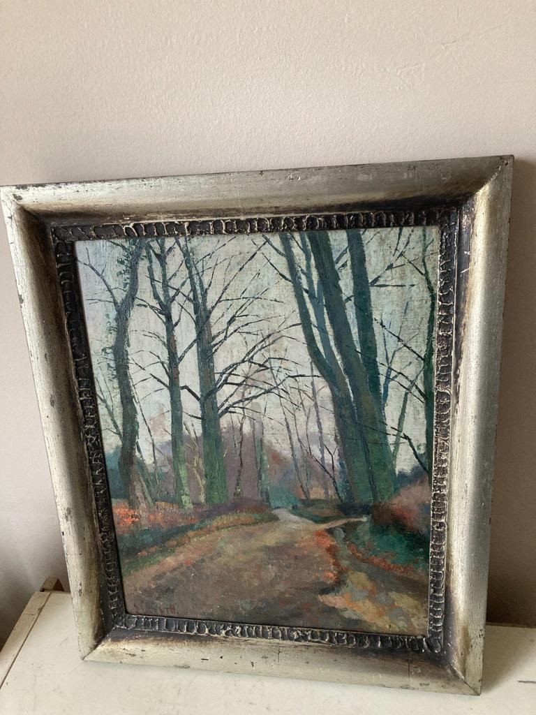 Schilderij boslandschap, Ophalen of Verzenden
