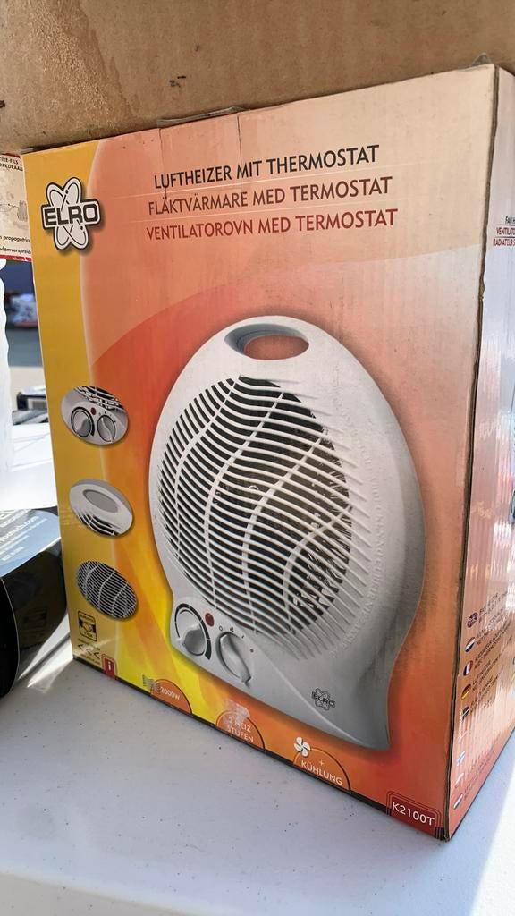 Radiateur soufflant avec thermostat, tout neuf., Bricolage & Construction, Enlèvement ou Envoi, Comme neuf, Thermostat