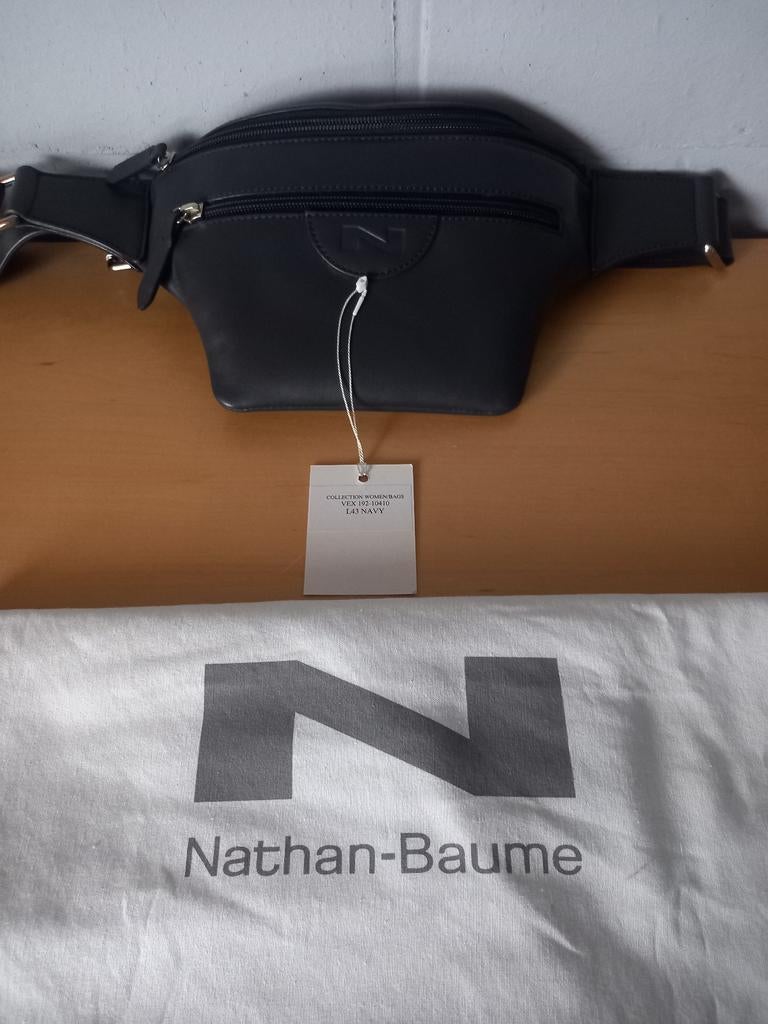 Nathan Baume marineblauwe leren bananentas, Handtassen en Accessoires, Overige merken, Blauw, Nieuw, Ophalen of Verzenden