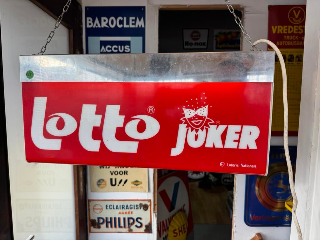 Lotto Joker oude reclame lichtbak, Ophalen, Gebruikt, Lichtbak of (neon) lamp