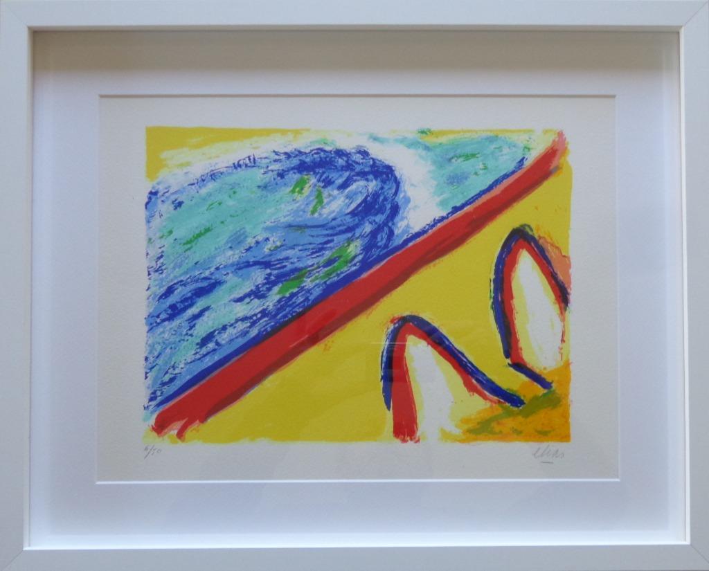 ETIENNE ELIAS / ELIZEE 1 / KLEURZEEFDRUK / 42x52cm / KADER, Antiek en Kunst, Ophalen of Verzenden