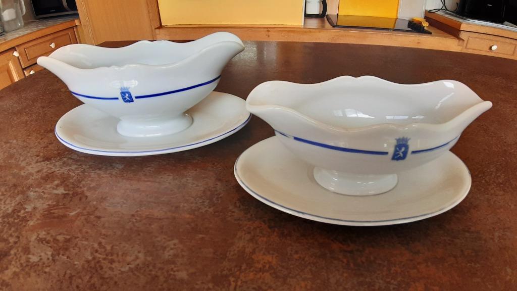 Saucières avec blason royal de Belgique, Enlèvement, Utilisé, Porcelaine