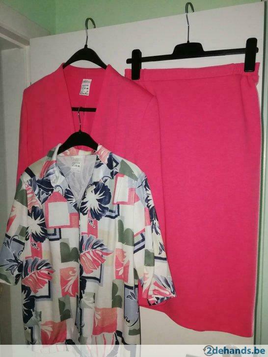 Mooie 3-delige tailleur - maat 38-40., Ophalen of Verzenden, Gedragen, Maat 38/40 (M), Overige kleuren