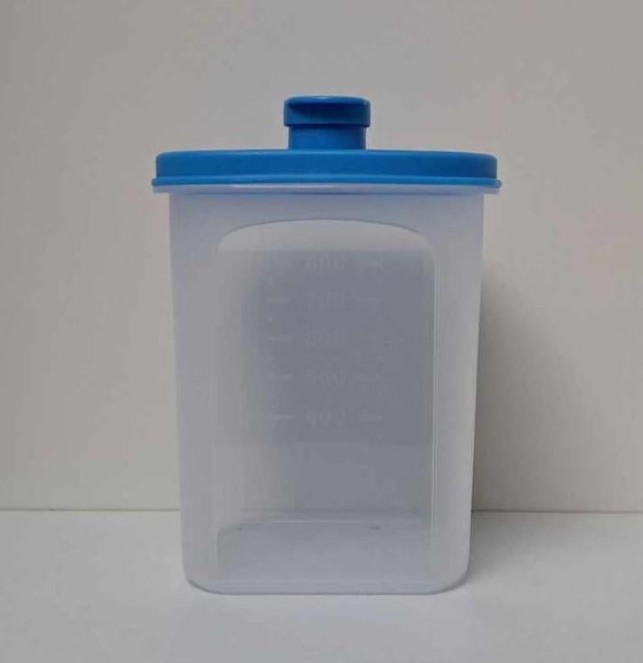 Tupperware™ « Pichet carré 1 litre » blanc et bleu, Envoi, Neuf, Bleu, Boîte