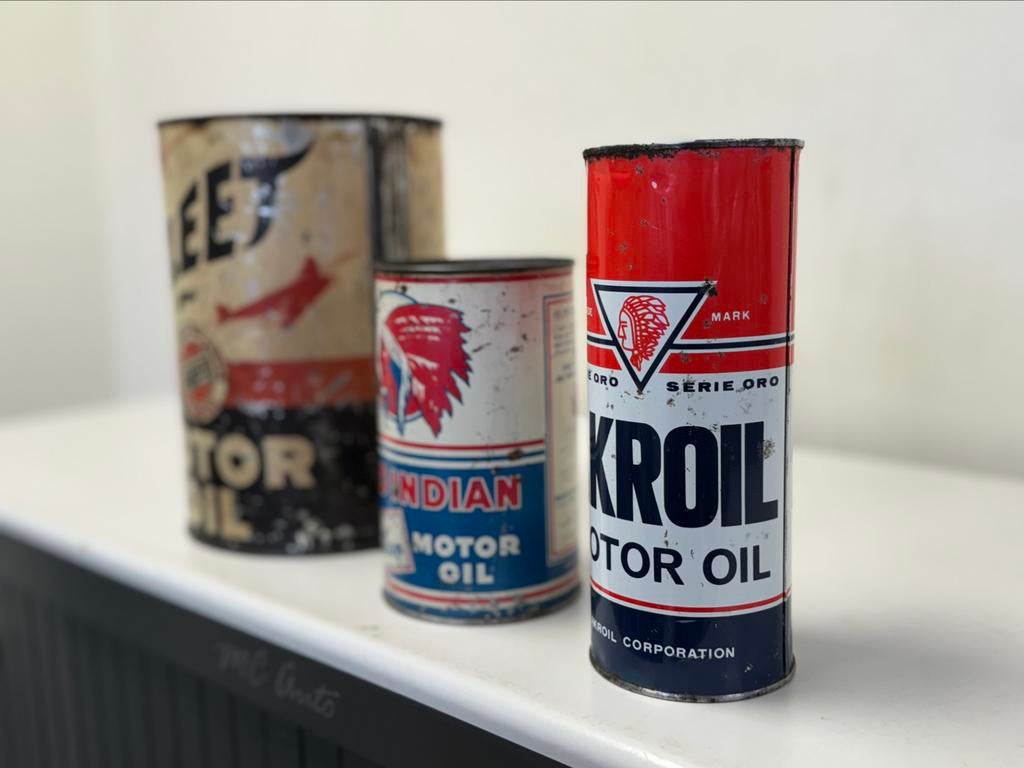 Zeldzame oude olie blikken te koop !, Ophalen of Verzenden, Gebruikt, Verpakking