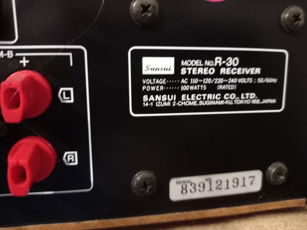 Sansui stereo receiver R-30, Audio, Tv en Foto, Versterkers en Ontvangers, Zo goed als nieuw, Ophalen, Overige merken, Minder dan 60 watt