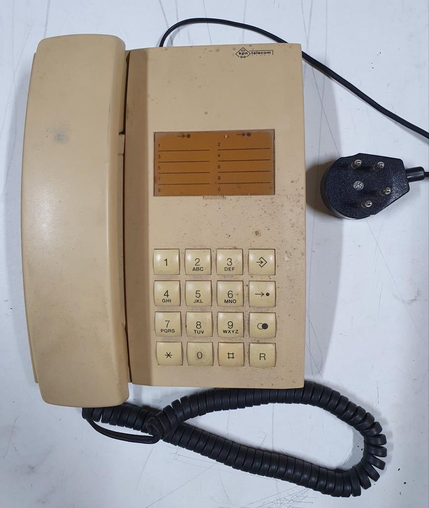 Bari 10 telefoon wit tafel&wandtoestel 10 geheugens #Vintage, Ophalen of Verzenden, Gebruikt