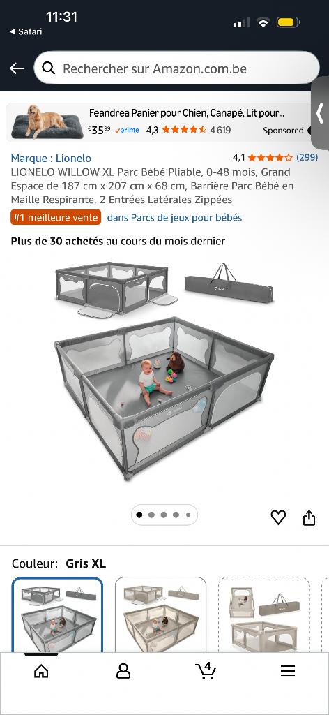 Parc bébé pliable xxl, Enlèvement, Neuf, Rectangulaire