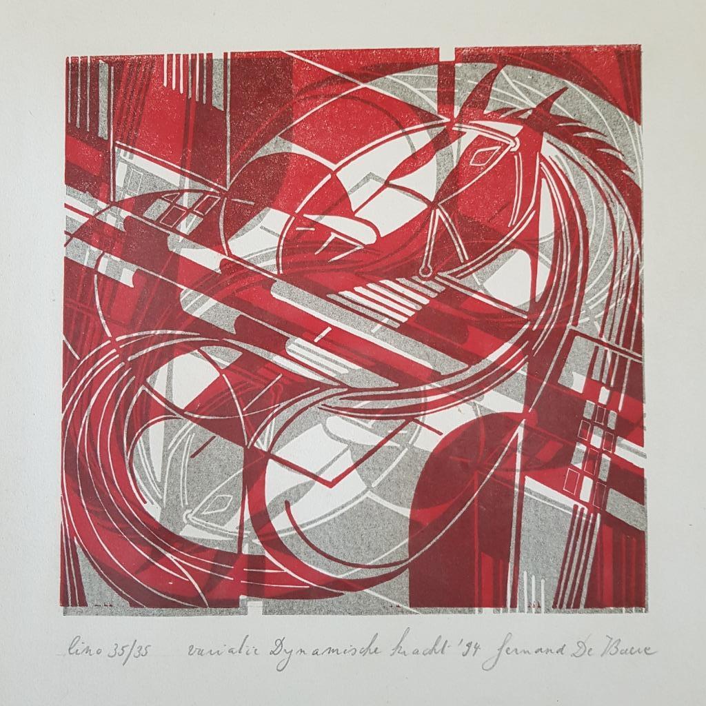 Fernand De Baere linosnede 1994, Antiek en Kunst, Ophalen of Verzenden