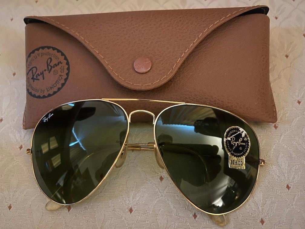 Vintage B&L Ray-Ban Aviator 62 zonnebril G15 groene lens A9, Zonnebril, Ophalen of Verzenden, Zo goed als nieuw, Ray-Ban