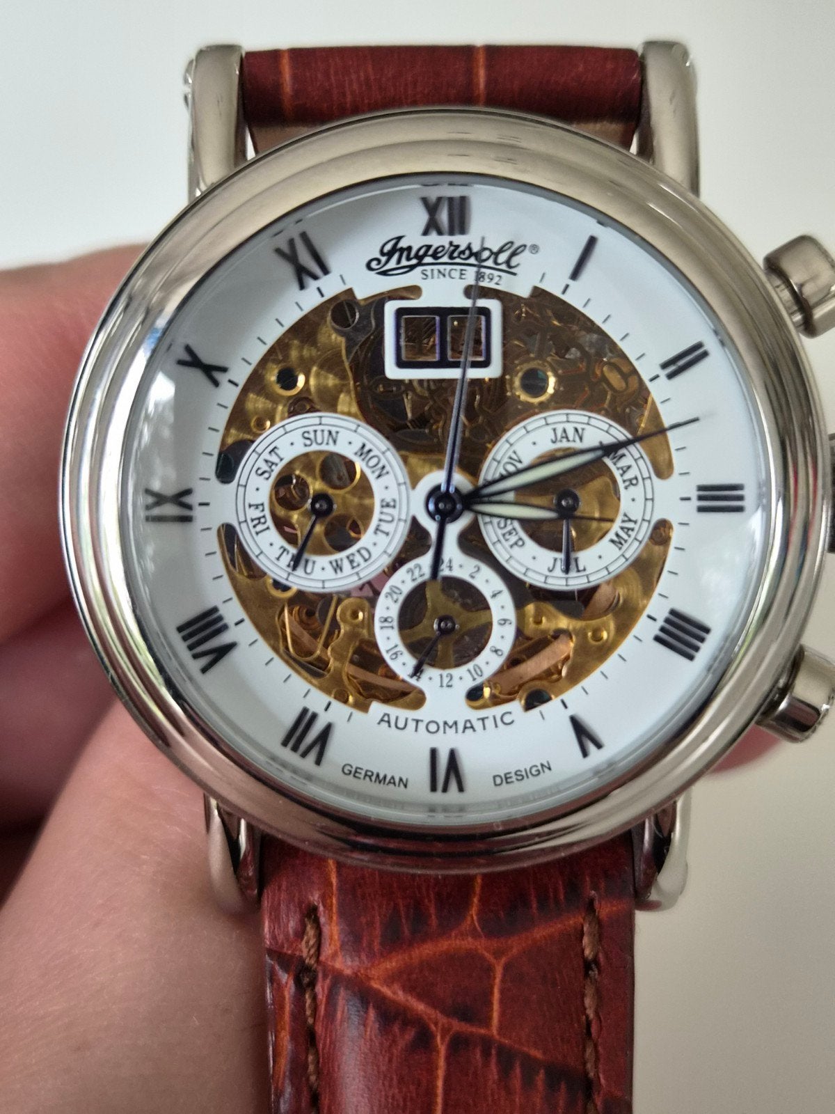 Ingersoll automatische horloge, Bijoux, Sacs & Beauté, Autres marques, Cuir, Enlèvement, Autres matériaux