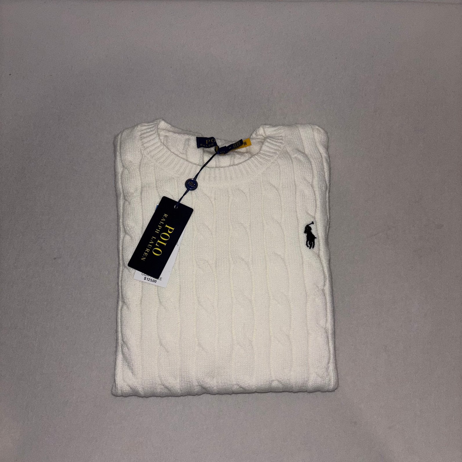 Pull Ralph Lauren M blanc, Enlèvement ou Envoi, Neuf, Taille 48/50 (M), Blanc