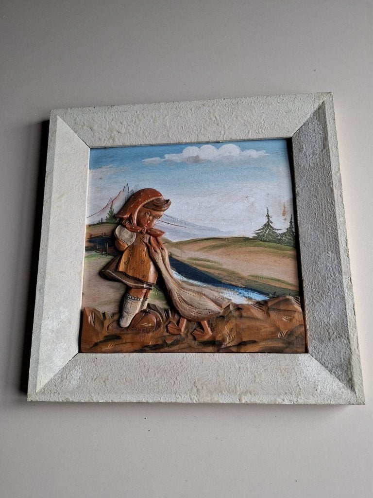 Oude houten kader in reliëf, Enlèvement