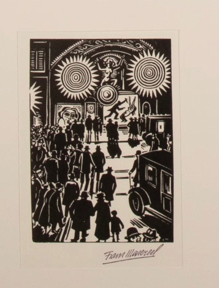 Frans Masereel, Enlèvement ou Envoi, Signé