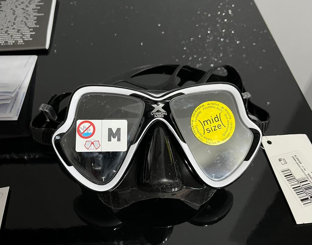 Masque plongee snorkeling mares x vision mid blanc noir neuf, Enlèvement ou Envoi, Comme neuf, Masque de plongée