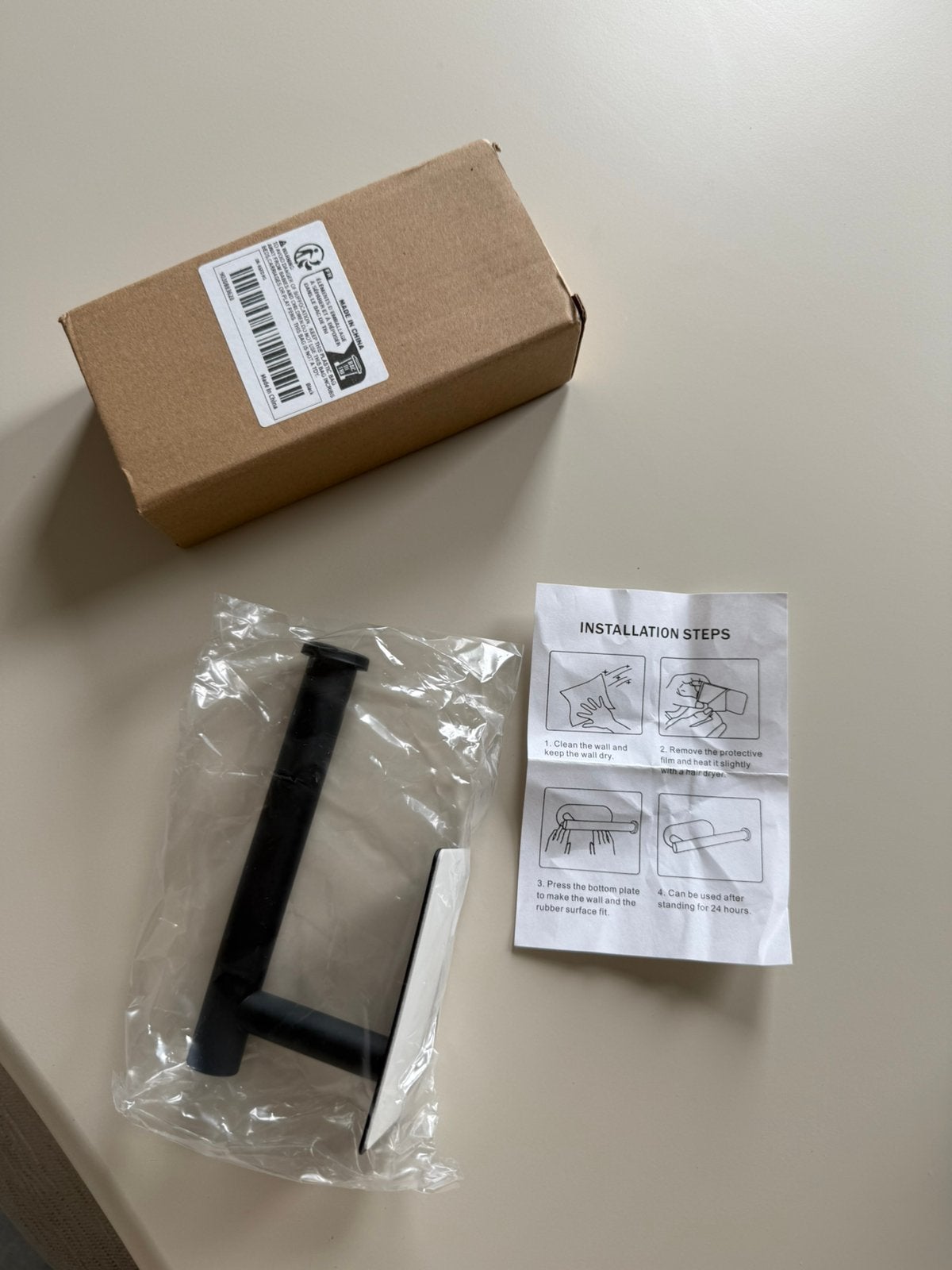 Porte-rouleau de papier toilette noir sans perçage, Enlèvement, Comme neuf