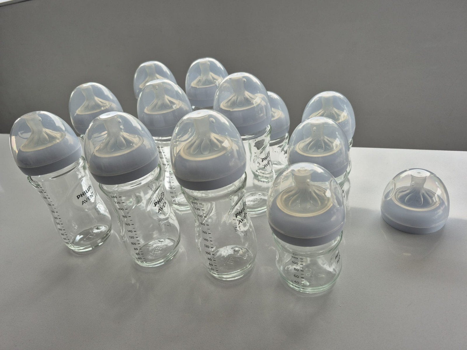 Philips Avent glazen flessen + spenen, Ophalen, Zo goed als nieuw, Babyfles, Philips Avent