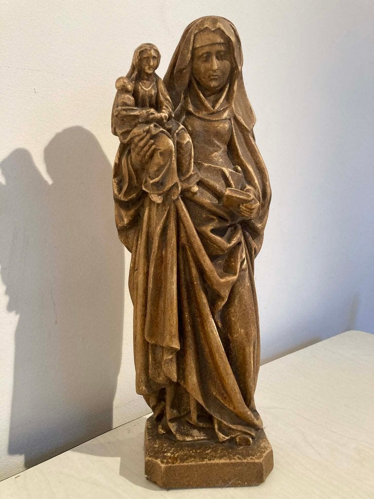 Beeld Heilige Anna Ten Drieën (36 cm), Ophalen of Verzenden, Gebruikt, Religie