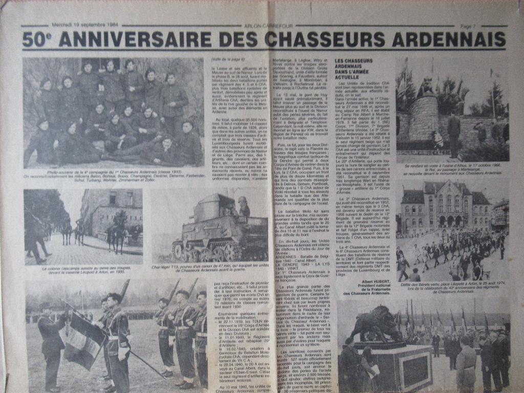ABL - Chasseurs Ardennais - 50ème anniversaire, Collections, Objets militaires | Général, Enlèvement ou Envoi, Armée de terre