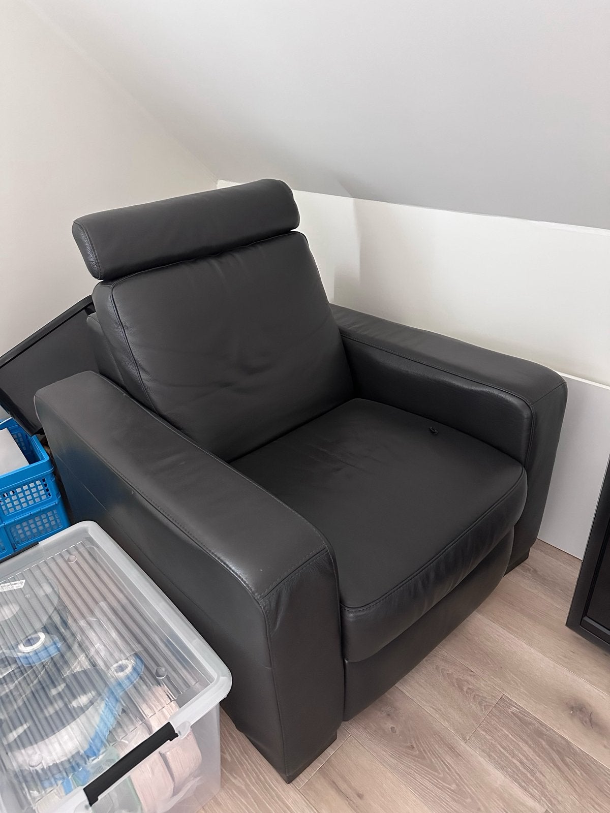 Club - 1 persoons relax zetel - echt leder, Huis en Inrichting, Ophalen, Zo goed als nieuw