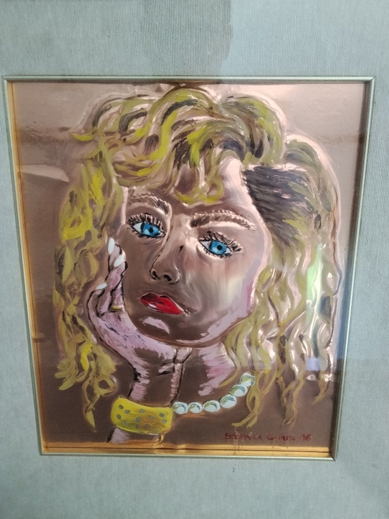 Tableau en cuivre repoussé - Volta di Donna Stefania Caputo, Enlèvement ou Envoi, Cuivre
