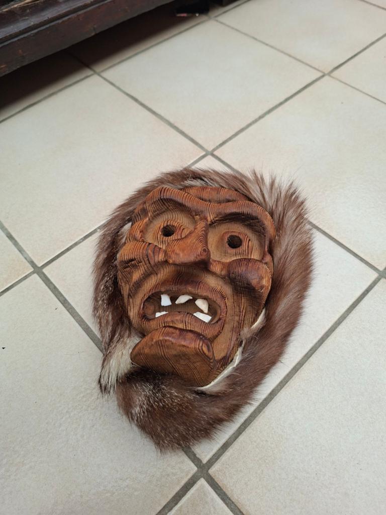Afrikaanse geestenverjager masker 20cm, Antiek en Kunst, Ophalen, Masker, 20 - 50 cm, Hout