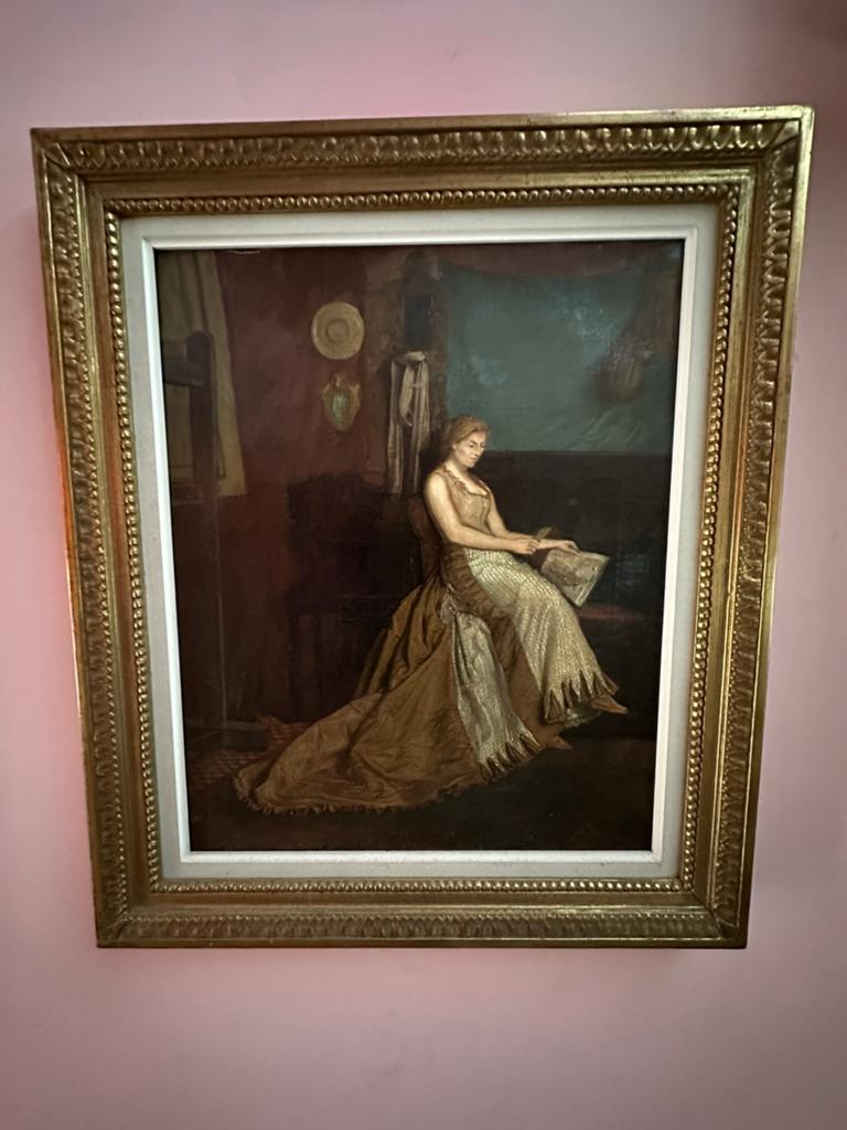 Schilderij met vrouw, Antiek en Kunst, Kunst | Schilderijen | Klassiek, Ophalen