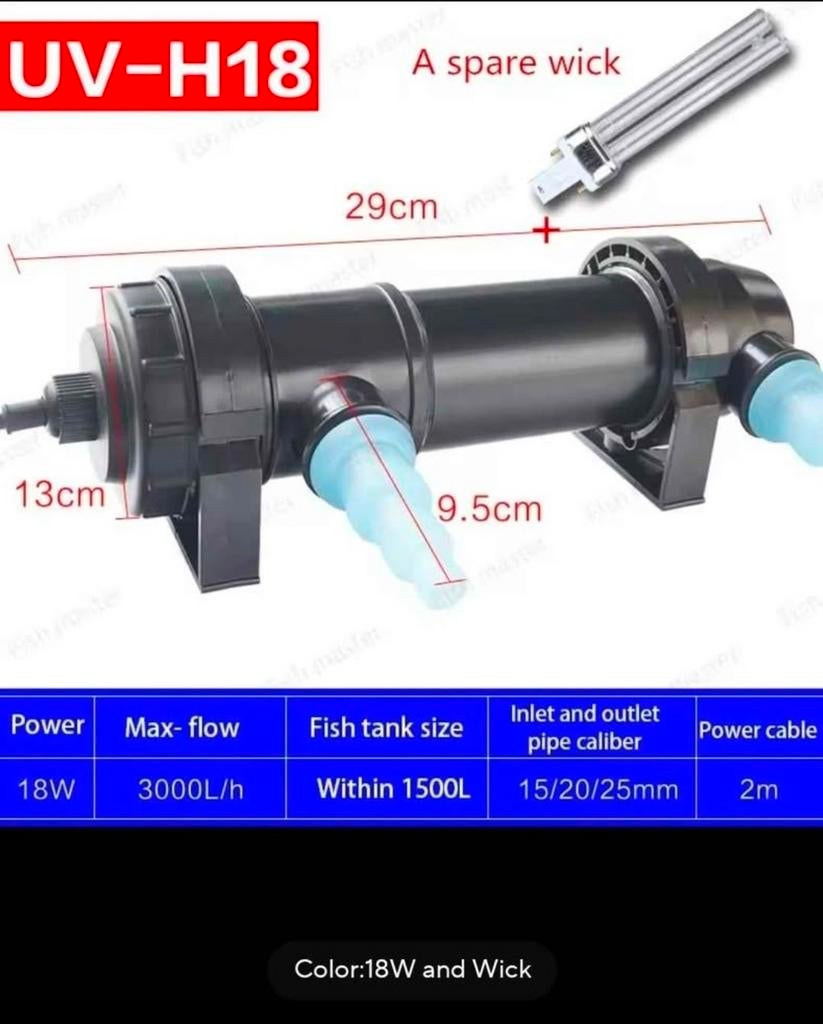 NIEUW - 18W Aquarium Vijver UVC + reserve lamp, Ophalen of Verzenden