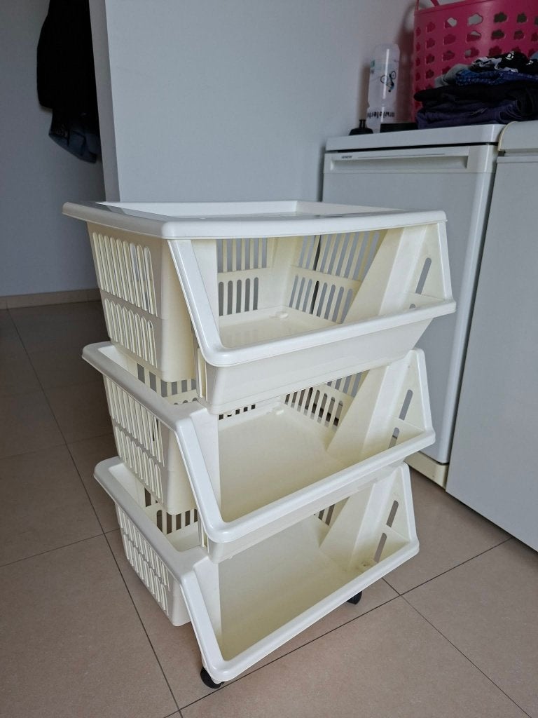 opbergbak met 3 mandjes in plastic, Doe-het-zelf en Bouw, Ophalen, Gebruikt, Overige typen, 50 cm of meer