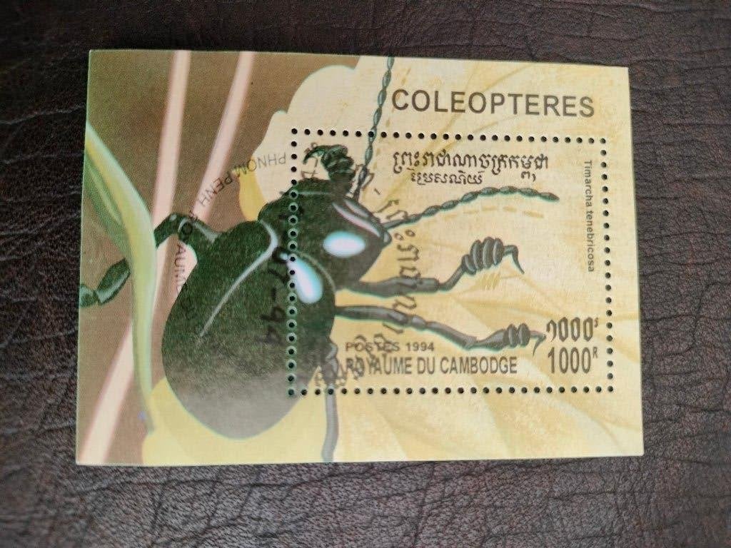 Cambodja 1994 - insecten, kevers - BLOK, Verzenden, Gestempeld, Zuidoost-Azië