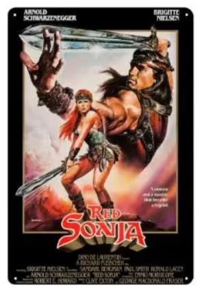 Plaque vintage en métal Red Sonja (30x20cm)