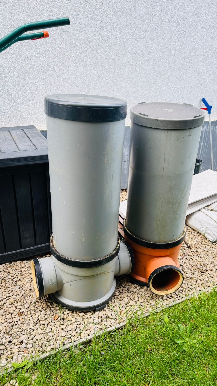 2x PVC inspectie-/controleput Ø315 – aansluitingen Ø160, Ophalen, Afvoer, PVC, Zo goed als nieuw